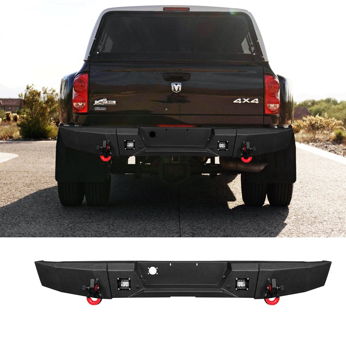 VIJAY Rear Bumper For 2003-2009 Dodge Ram 2500/ 3500 & 2002-2008
