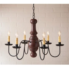 Maple Glenn 6 Arm Chandelier in 5 Color Choices. Country Chandelier Lighting