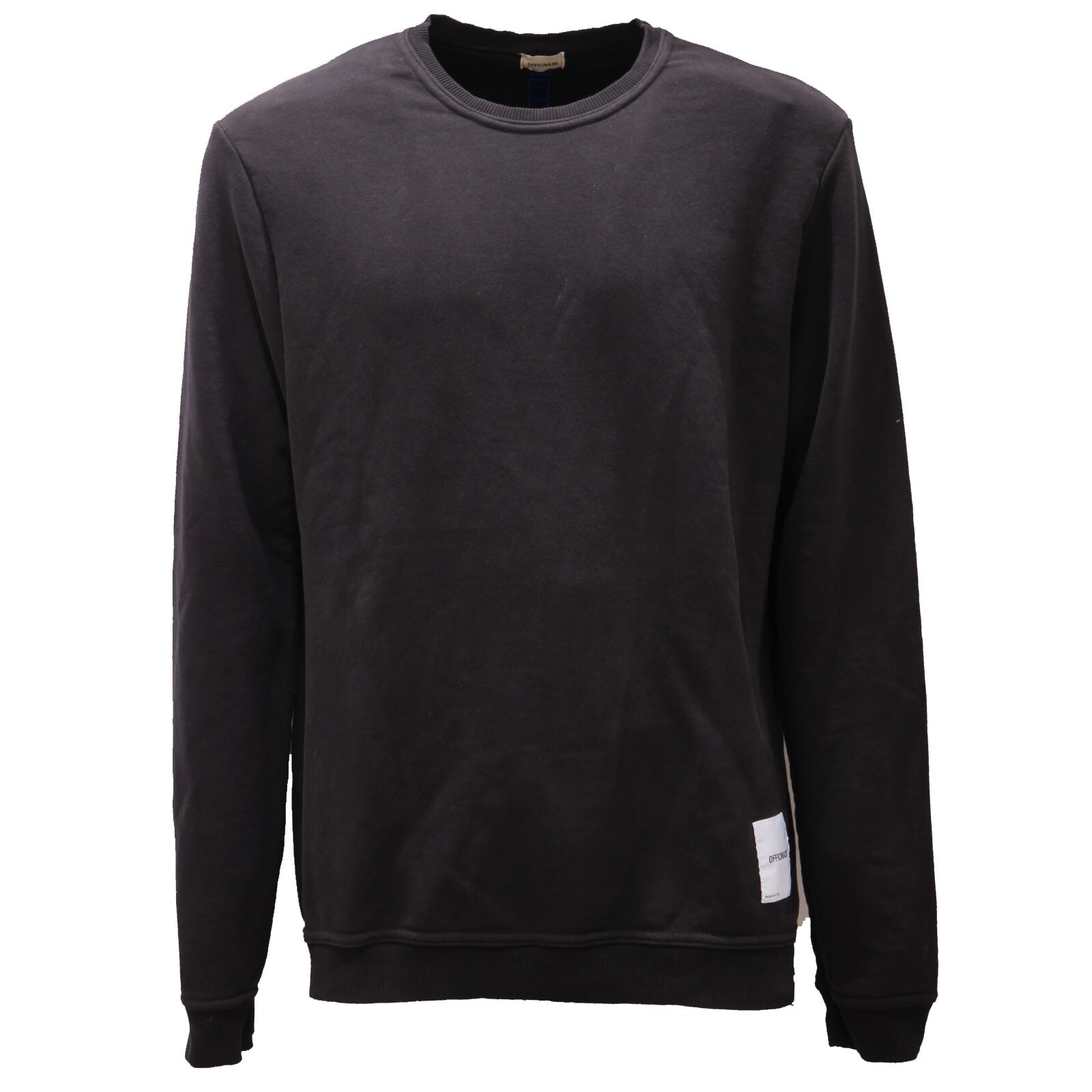 7431AD felpa uomo OFFICINA36 черная винтажная хлопковая толстовка для мужчин