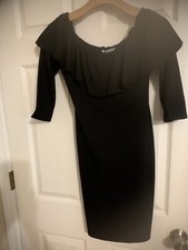 ZARA Black Three Quarter Sleeve Knee Length Dress