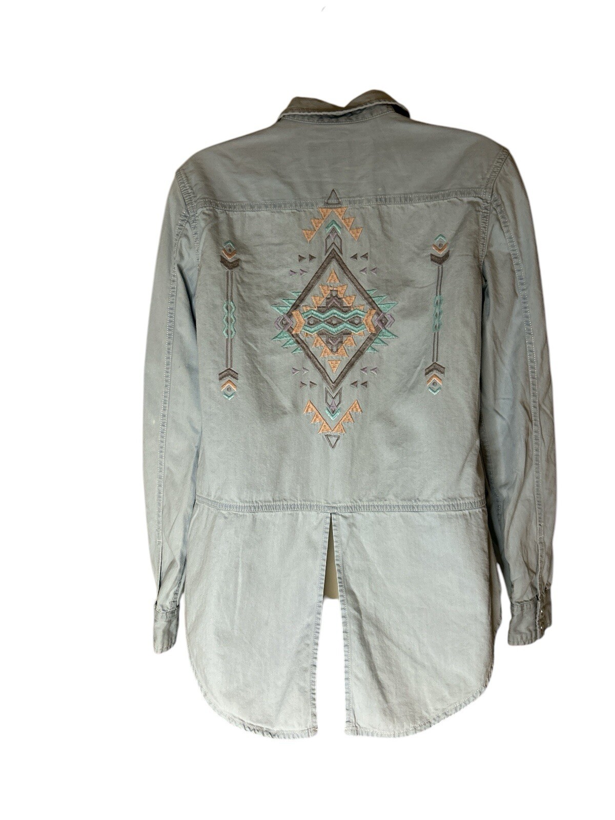 RYAN MICHAEL Western Snap Chambray Southwest Desi… - image 2