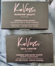 Lot Of 2 K VOSS Blushing Beauty/HeyeLighter!Luminous Blush/H-liter Palette.42 OZ