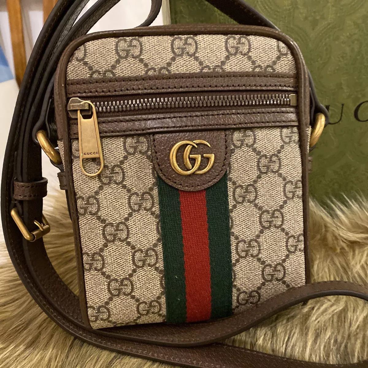 Ophidia GG Supreme Mini Shoulder Bag in Brown - Gucci