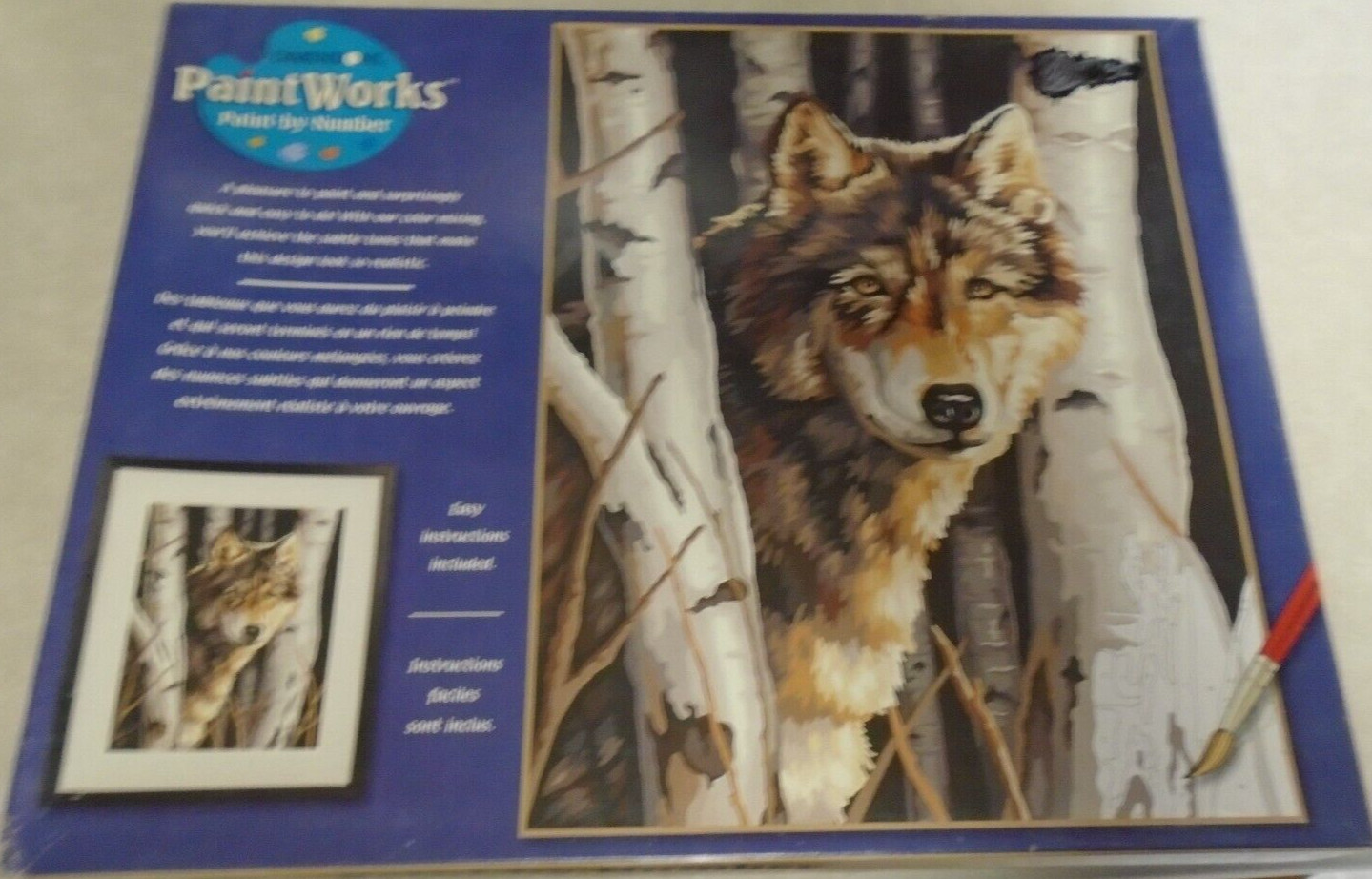 Dimensions PaintWorks Paint By Number Wolf Among the Birches