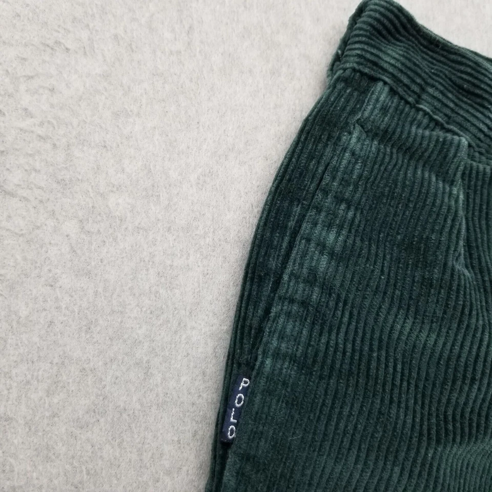 Pantalones Polo Ralph Lauren Jóvenes Niñas 12 Verde Pana Bolsillos Rectos 24x22 Foto 3 de 4