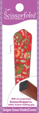 SCISSORFOBZ Designer Scissors Sheath Cover Single Small Multicolor Floral On Red