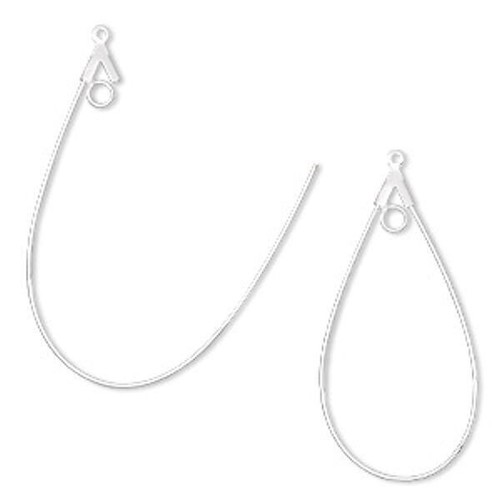 Silber ODER vergoldet 20 Stärke 40x22 mm glatt Träne Ohrring Perlen Creolen - Bild 8 von 8