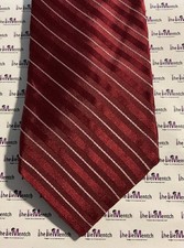 DKNY Silk Maroon Striped Design Adjustable Neck Tie 3.5  New Without Tags 