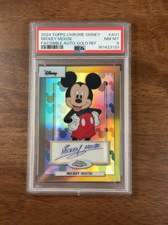 2024 Topps Chrome Disney Mickey Mouse Facsimile Gold /50 PSA 8