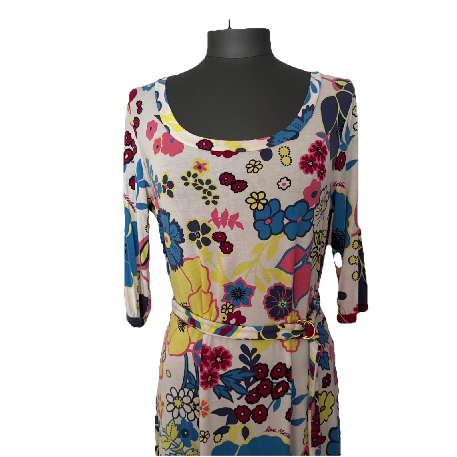 Love Moschino Vestito Donna Multicolore Floreale Vestibilità Svasata Taglia: It 44 Uk 12