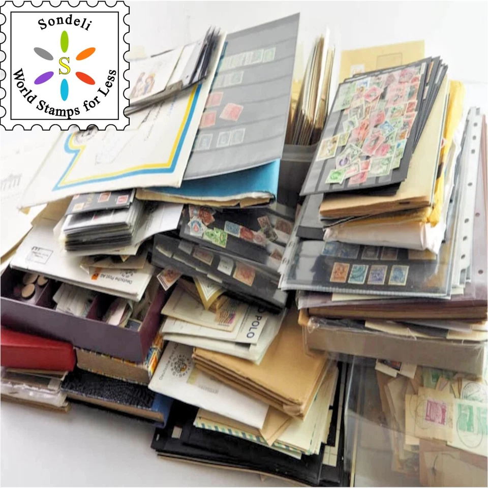 Colección de estampillas gigantes en todo el mundo como nuevas y usadas - cada lote: 400 estampillas diferentes Foto 3 de 4