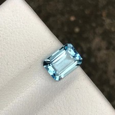 9.50 Ct Natural Santa Maria Blue Aquamarine Emerald Cut Certified Loose Gemstone