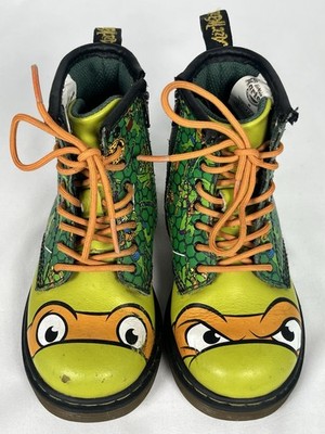 Dr Martens TMNT Mikey J Boots UK 8 Kind Schnürung Ninja Turtles Michelangelo