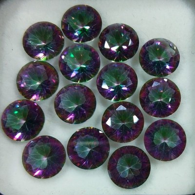 5 Pcs Lots Natural Brazil Mystic Topaz Round Faceted Cut Loose Gemstone 8 MM