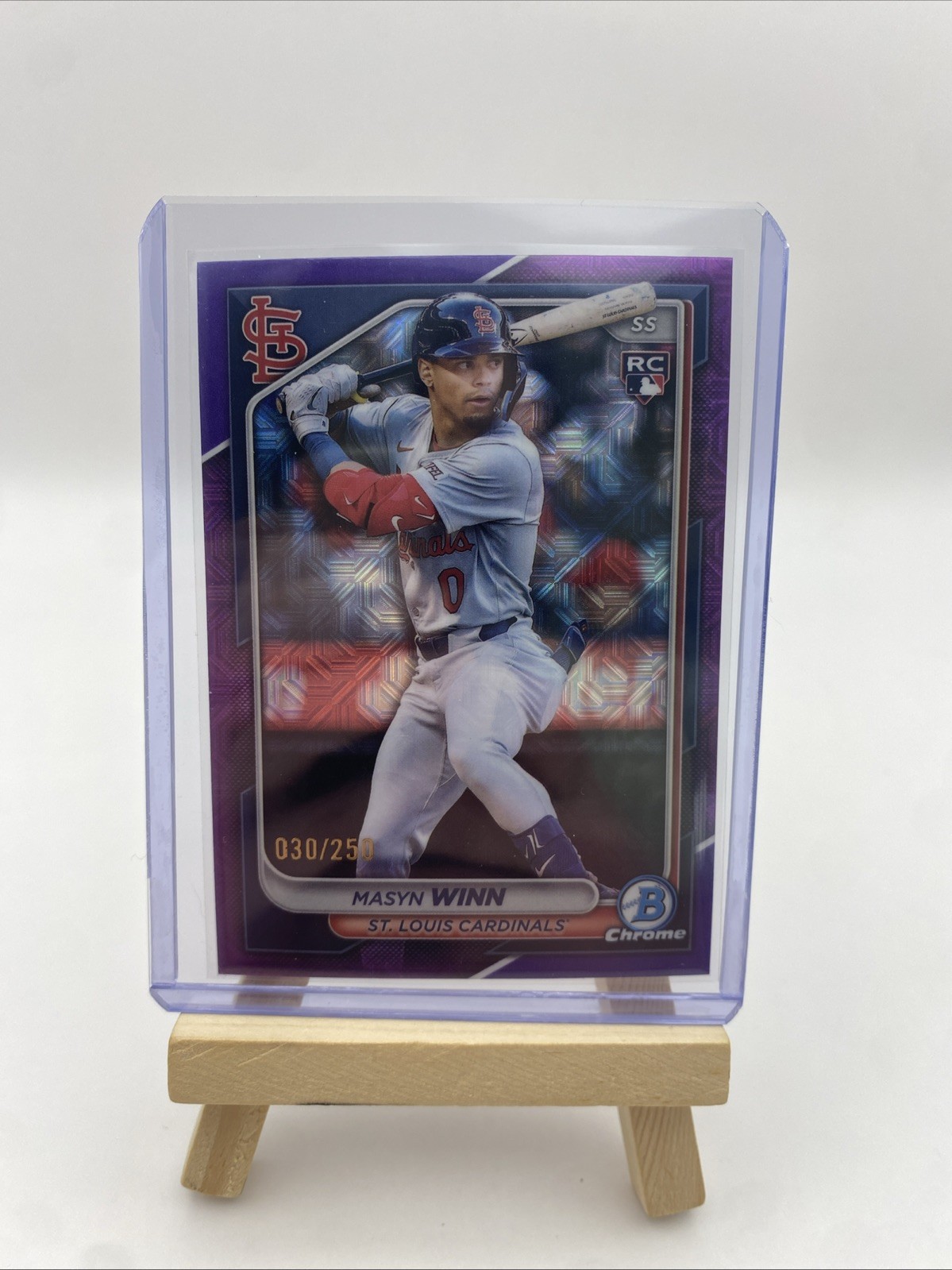 2024 Bowman Chrome - Masyn Winn #61 Purple Mojo Refractor /250 (RC)