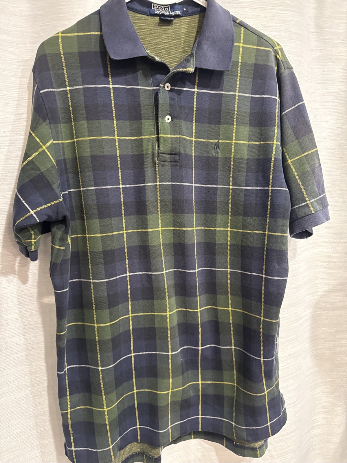 Polo Ralph Lauren Vintage 90s Plaid Flannel Polo Shirt Men