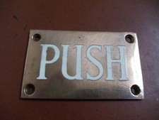 Antique Bronze enamel Push door sign