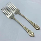 Wallace Rose Point Sterling Silver Salad Fork Set 2 Piece 6.25 Inch
