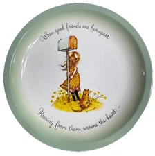 Holly Hobbie 1972 USA Collectible Plate "When Good Friends are Far Apart.."10.5"