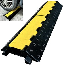 Foldable1 Channel Rubber Cable Protector Wire Hose Protective Ramp 22000Lbs 1P