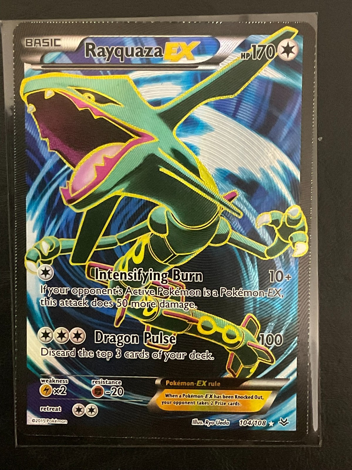 Rayquaza EX - 104/108 - Pokemon Roaring Skies XY Full Art Ultra Rare Card NM