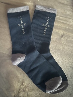    CACTUS JACK Travis Scott Socks   Black/Brown   Size Large   Brand New