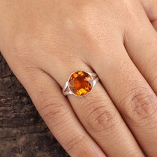 Citrine Gemstone 925 Stamped Silver Women Jewelry Pretty Ring Gift For Your Love