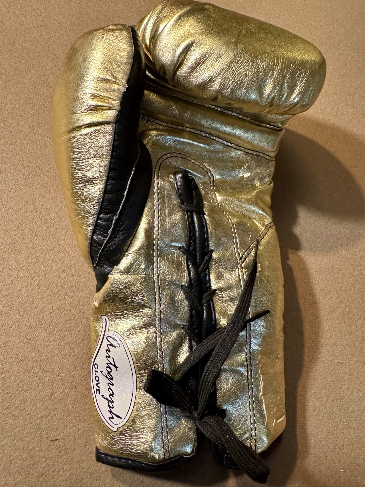 The Best FLOYD MAYWEATHER JR Signed AUTO Gold Reyes BOXING GLOVE PSA “Cents = $” view 4