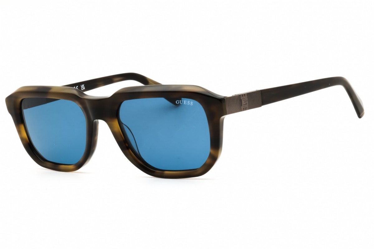 NWT Guess GU00278-98V Dark Green Oval mm Sunglasses New Guess GU00278 98V Dark Green/Horn/Blue 53-19-140  main image 2