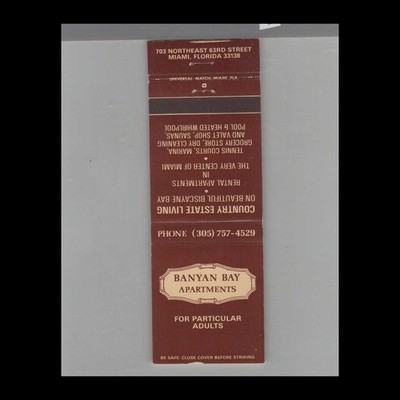 Matchbook Cover Miami, FL Banyan Bay Apartments