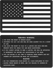 Metal Miranda Rights Card with American Flag for Law Enforcement Officers