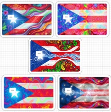 Psychedelic Puerto Rican Flag ATM Debit Credit Card Skin Sticker Rico