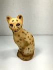 Fenton Leopard Satin Style Cat HP Signed J. Turyman Original Label 5” Tall.