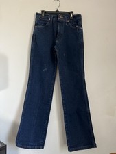 Wrangler Women's Boot Cut Jeans, Size 29x30, Mid-Rise, Dark Wash Blue Denim