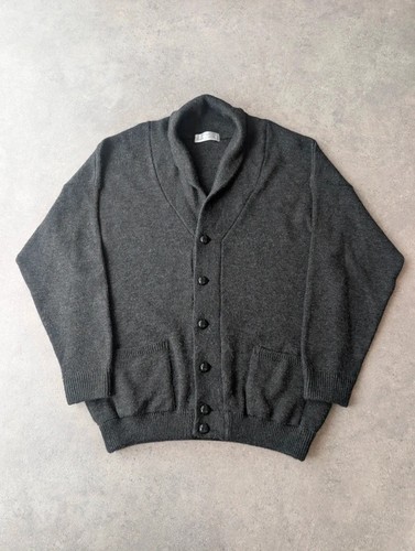 Marks & Spencer, St Michael Cardigan Men’s XL Grey Wool Vintage 1990s Shawl Collar