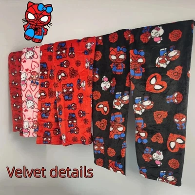 BRANDED Y2K Spider Man Cotton Velvet Pajamas Long Pants Women Men Sleepwear Set