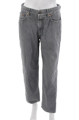 Closed Unisex Gray Cropped Straight High Rise Jeans Size 25