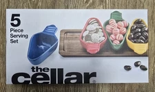 The Cellar 5 Piece Serving Set Christmas Lights Bulb Candy Food Dish Macy's 
