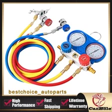 HVAC AC Manifold Gauge Recharge Charging Hose For Refrigeration Kit Automotive