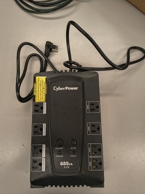 CyberPower 685VA Compact AVR UPS System, 390W, 8 Outlet - (No Battery)