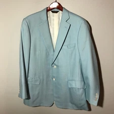 Paul Stuart baby blue cashmere silk blazer mens 42L EUC classic preppy