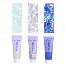 Face Body Glitter Gel for Girls Chunky Hair Face Sparkles for Festivals