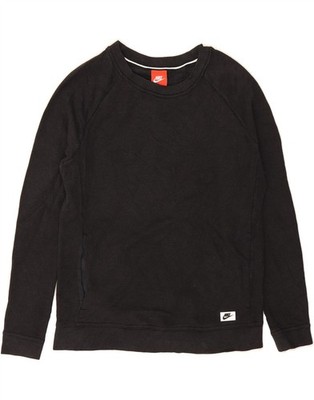 NIKE Herren Sweatshirt Pullover Small Schwarz Baumwolle DU14
