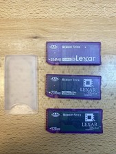 Sony - Lexar Memory Stick Lot 256MB X2 128MB Camera Memory Cards Case