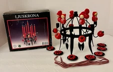Vintage Swedish Traditional Ljuskrona Christmas Chandelier Candle Holder