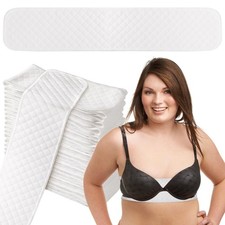 PHOGARY 10pcs Cotton Bra Liners for Sweating, 3 Layer 17.7x3.5inches, White