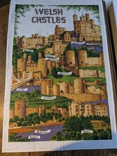 Welsh Castles Cotton Tea Towel