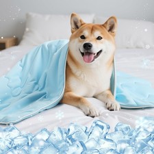 Premium Cooling Dog Blanket, Q-MAX 0.4 Cooling Blanket for Dogs, Washable Lig...