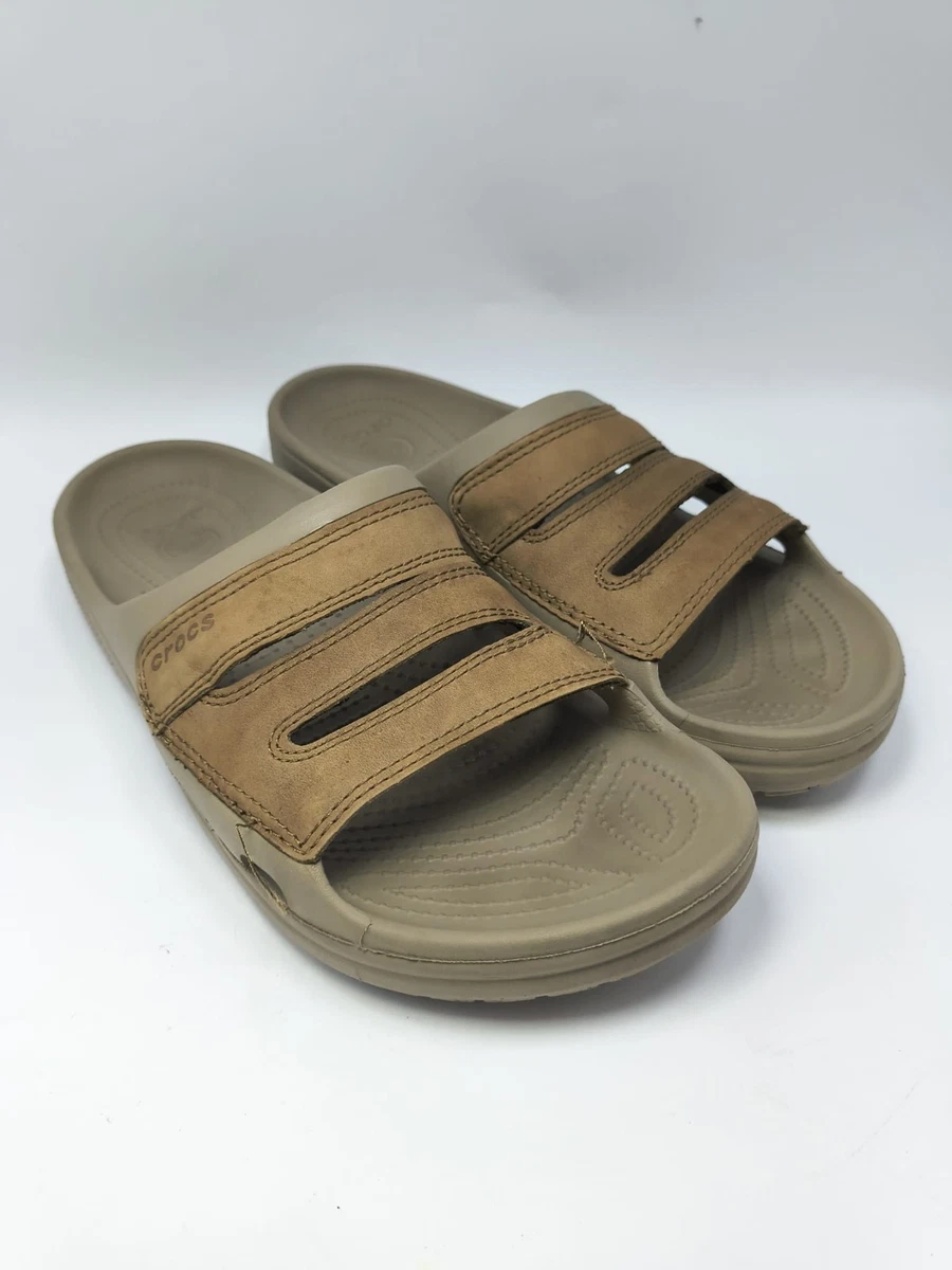 CROCS Tan‎ Classic Slide Sandals size 13 ✅️New! Crocs Mens Size 13 Classic Crush Slides Sandals  main image 4