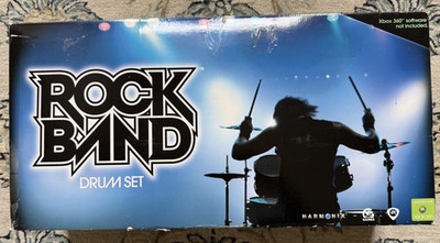 Harmonix 822149 Xbox 360 Rock Band Wired Drum Set Pedal Sticks New In Box NIB PC